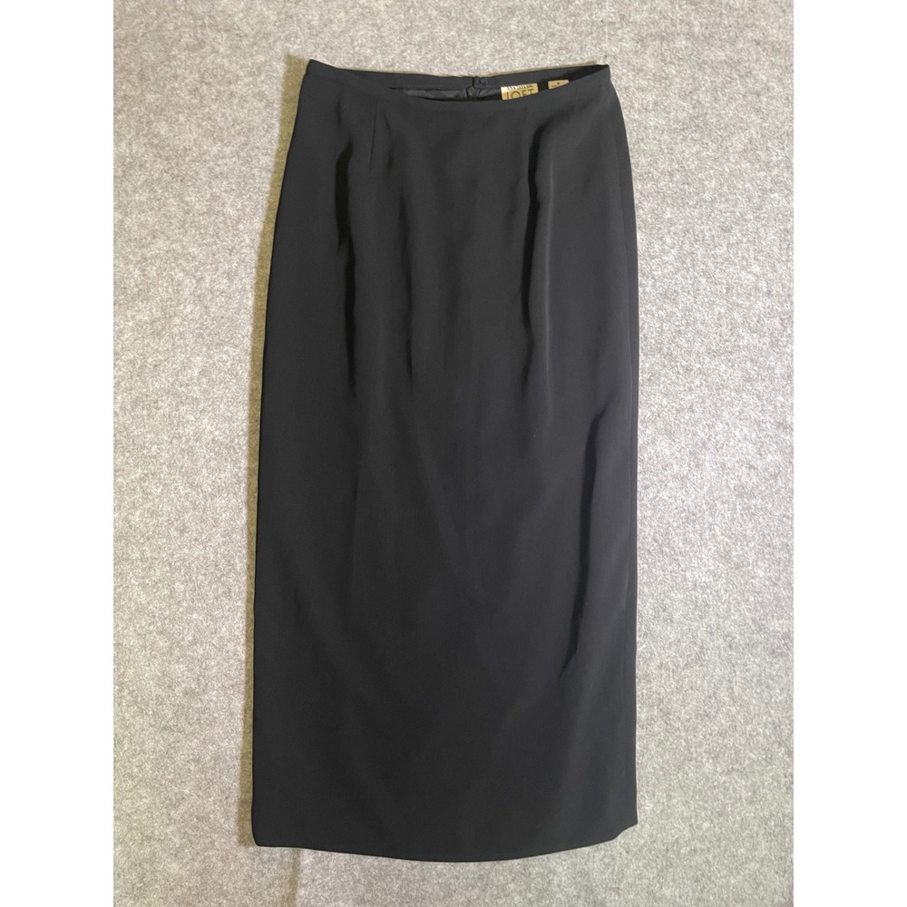 Ann Taylor LOFT Black Maxi Column Skirt Size 8 Lined Back Vent Professional Wear